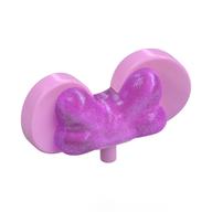 Lego Headwear Accessory Bow with Minnie Mouse Ears, Small Pin, Opal Trans-Dark Pink Pattern / Bright Pink