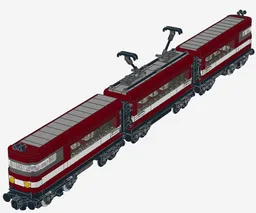 Dark Red Passenger Train