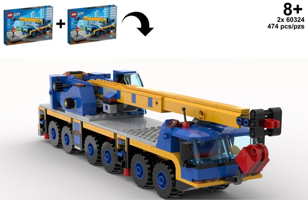 Lego 2x 60324 6-Axle mobile city crane