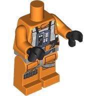 Lego Minifig Body with SMART Tag, X-Wing Pilot / Luke Skywalker / Orange