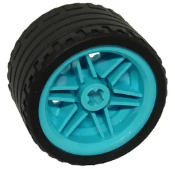 Wheel 30.4mm D. x 20mm with No Pin Holes and Reinforced Rim with Black Tire 37 x 22 ZR (56145 / 55978) / Medium Azure