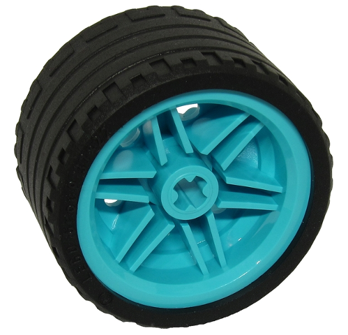 Lego Wheel 30.4mm D. x 20mm with No Pin Holes and Reinforced Rim with Black Tire 37 x 22 ZR (56145 / 55978)