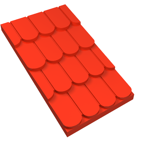 Lego Fabuland, Roof Support with Red Roof Slope without Chimney Hole / Yellow