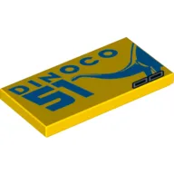 Tile 2 x 4 with Dinoco 51 Print / Yellow