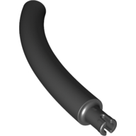 Lego Animal Body Part / Plant, Tail / Neck / Branch / Trunk, Middle Section with Pin, Square Pin Hole / Black
