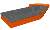 Lego Boat, Hull Giant Bow 50 x 20 x 7 with Dark Bluish Gray Top (4245 / 4264)