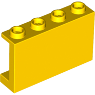 Lego Panel 1 x 4 x 2 with Side Supports - Hollow Studs / Yellow