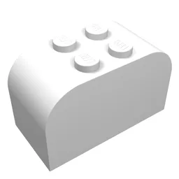 Brick Curved 2 x 4 x 2 Double [Plain] / White