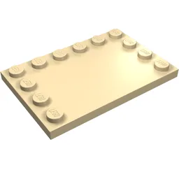 Plate Special 4 x 6, Studs on 3 Edges / Tan