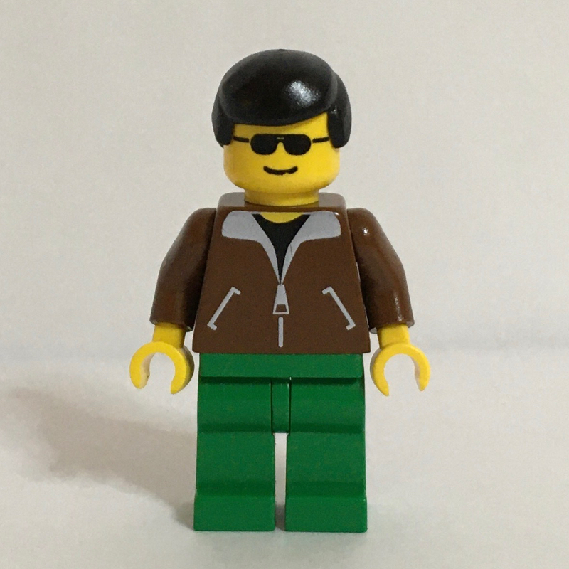 Lego Man - Brown Jacket, Green Legs