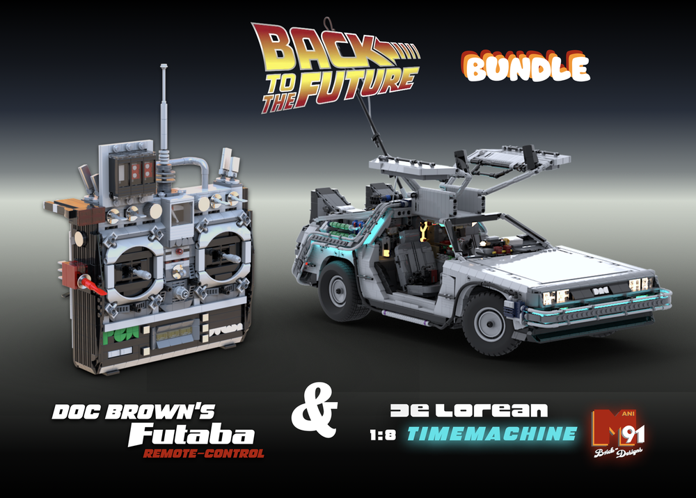 Lego UCS 1:8 DeLorean Time Machine & Doc Brown's Futaba Remote Bundle