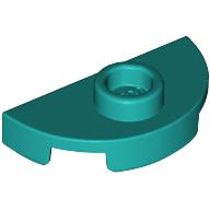Lego Plate Special Round 1 x 2 Half Circle with Stud (Jumper) / Dark Turquoise