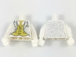 Torso Tuxedo with Gold Tie and Vest, Silver Speckles Pattern / White Arms with Silver Speckles Pattern / White Hands