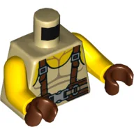 Torso, Tank Top, Reddish Brown Straps, Buckle Print, Yellow Arms, Reddish Brown Hands / Tan