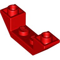 Lego Brick Sloped Inverted 45° 4 x 1 Double with 1 x 2 Recessed / Red