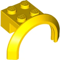 Wheel Arch, Mudguard 4 x 2 1/2 x 2 with 2 x 2 Plate / Yellow