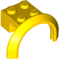 Lego Wheel Arch, Mudguard 4 x 2 1/2 x 2 with 2 x 2 Plate / Yellow