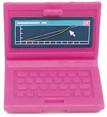Minifigure, Utensil Computer Laptop with Graph and Mouse Cursor on Dark Blue Screen Pattern (Sticker) - Set 41682