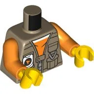Torso Jacket, Pockets, White Radio, Orange Shirt Print, Orange Arms, Yellow Hands / Dark Tan