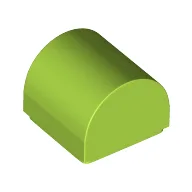 Brick Curved 1 x 1 x 2/3 Double Curved Top, No Studs / Lime