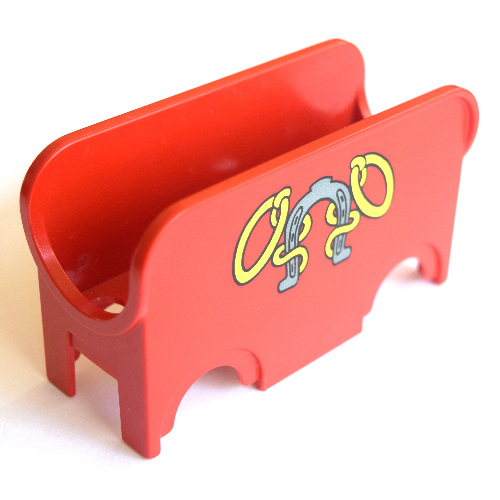 Lego Duplo Car Body Wagon with Horseshoe and Rope Print / Red