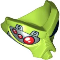 Headwear Accessory Mask / Face, Alien with Black Eye and Silver and Red Mechanical Eye Print / Lime