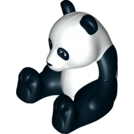 Lego Duplo Animal Panda, Sitting, Rectangle Eyes / White
