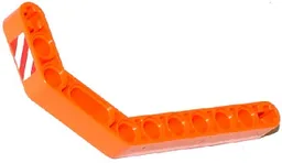Technic, Liftarm, Modified Bent Thick 1 x 11.5 Double with Red and White Danger Stripes Thin Pattern Model Left Side (Sticker) - Set 42032