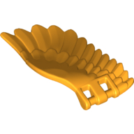 Lego Creature Body Part, Wing 4 x 7 Right with Feathers and Handles for Clips / Bright Light Orange