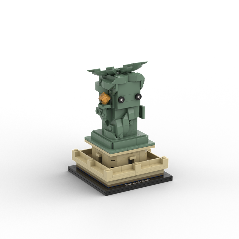 Lego 21042 Alt - Lady Liberty Brickheadz Stand