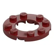 Plate Round 4 x 4 with 2 x 2 Round Opening / Dark Red