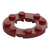 Lego Plate Round 4 x 4 with 2 x 2 Round Opening / Dark Red