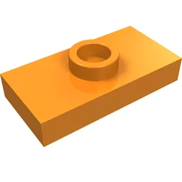 Plate Special 1 x 2 with 1 Stud with Groove and Inside Stud Holder (Jumper) / Orange
