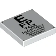 Tile 2 x 2 with Eye Chart Print / White