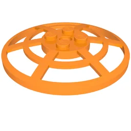 Dish 6 x 6 Inverted, Radar / Webbed [Anti-studs at 90°] / Orange