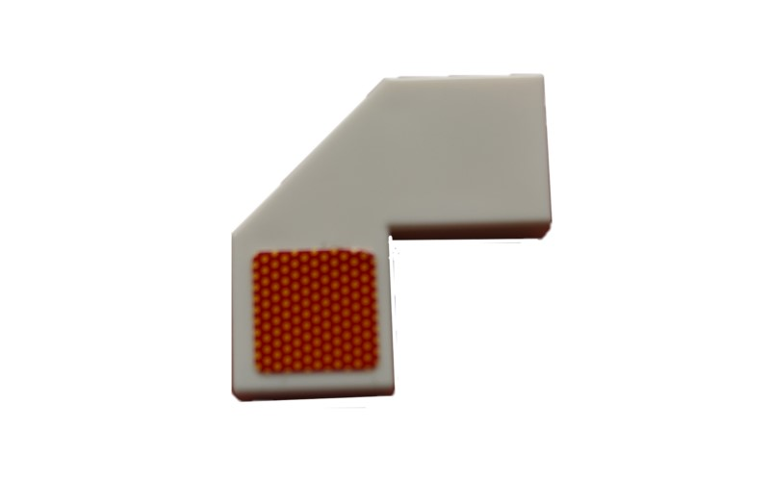 Lego Tile, Modified Facet 2 x 2 with Square Rear Red Reflector Pattern Model Left Side (Sticker) - Set 42078