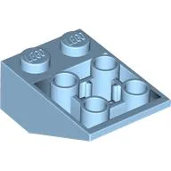 Brick Sloped Inverted 33° 3 x 2, Connections between Studs, Ovoid Bottom Pin / Pastel Blue