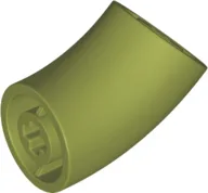 Brick Round 2 x 2 D. Tube with 45° Elbow and Axle Holes (Crossholes) at Each End [SHORT] / Olive Green