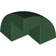 Lego Brick Round Corner, Curved 2 x 2 x 1 2/3 Quarter Dome with 1 Cutout / Dark Green