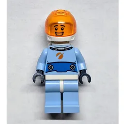 Astronaut - Bright Light Blue Torso and Legs, White Helmet, Trans Orange Visor