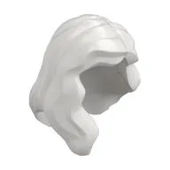 Hair Mid-Length with Part over Front of Right Shoulder / White