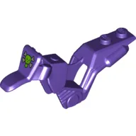 Fairing, Motorcycle, Dirt Bike with 1 x 2 Studs and Green Skull and Crossbones Print / Dark Purple