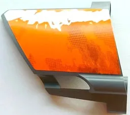 Technic, Panel Fairing #23 Large Short, Small Hole, Side B with Orange and White Splatter Pattern 3 (Sticker) - Set 8297