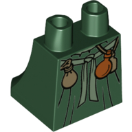 Lego Hips and Legs Under Dress/Robe with Skirt with Belt and Pouches Print / Dark Green