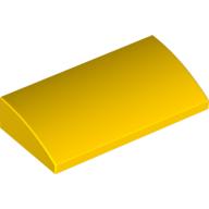 Lego Brick Curved 2 x 4 x 2/3 No Studs, with Bottom Tubes / Yellow