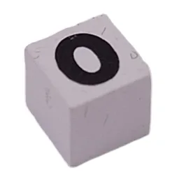 Modulex Tile 1 x 1 with Black '0' Print with No Lining / Modulex White
