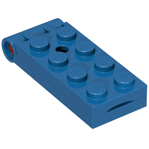 Lego Hinge Plate 2 x 5 with Large Hole [Complete Assembly] / Blue