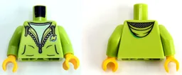 Torso Hoodie with Zipper and 'M' Pattern (LEGO Club Max) / Lime Arms / Yellow Hands