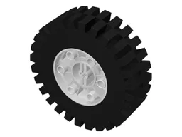 Wheel 24 x 43 Technic with Black Tire 24 x 43 Technic (3739 / 3740) / White