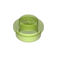 Plate Round 1 x 1 with Solid Stud / Trans-Bright Green